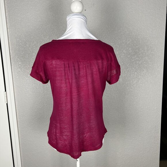 Ralph Lauren LRL Size PS Petite Linen Pink Short Sleeve Sweater lightweight - Picture 4 of 6